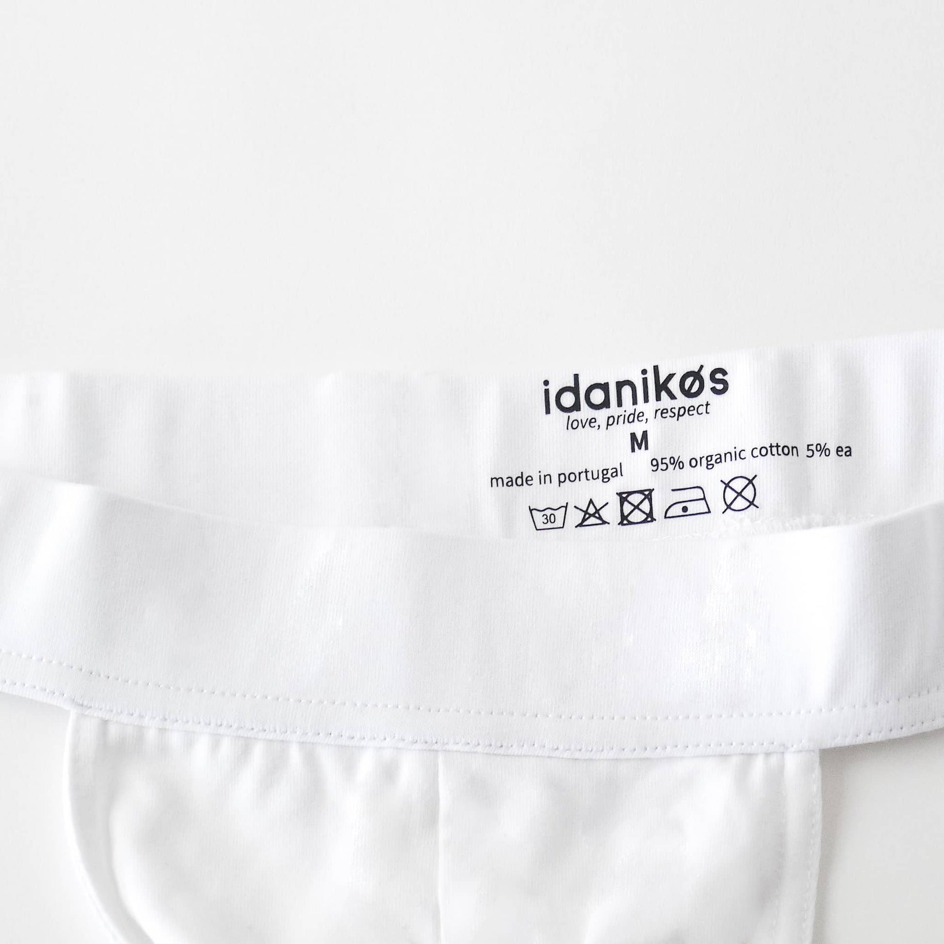 organic cotton thong - white - Idanikos